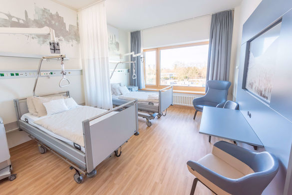 Modern rooms at Heidelberg University Hospital